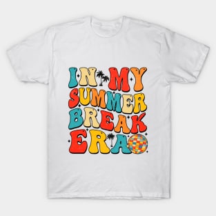 In My Summer Break Era Retro Groovy Teacher Student Summer T-Shirt